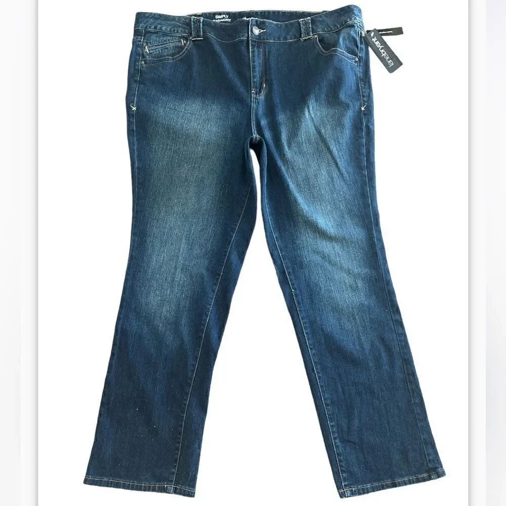 Lane Bryant Women’s 28 Simply Straight New w Tags Denim dark wash Jeans